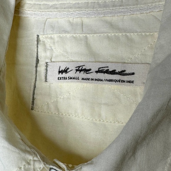 We The Free Womens Button-Up Sheer Luck Shirt Size XS Cream Bone NWOT $108‎ - Picture 6 of 8